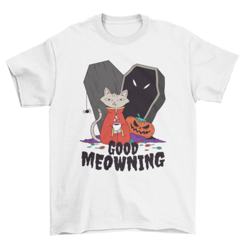 Coffee Halloween Cat T-shirt