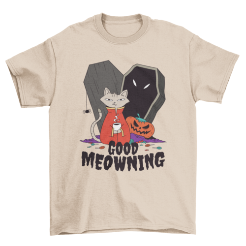 Coffee Halloween Cat T-shirt