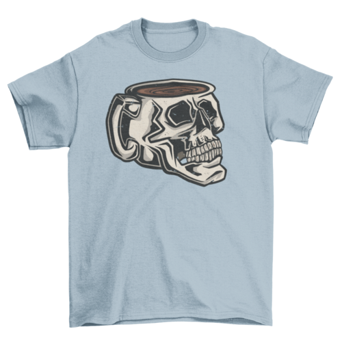 Skull mug coffee drink t-shirt